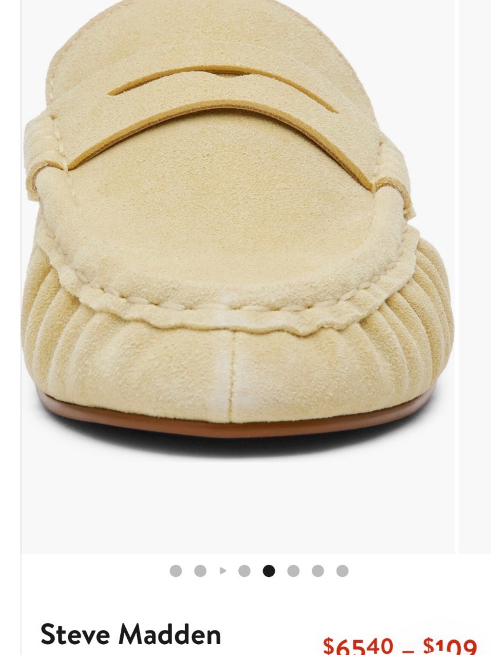 Steve Madden Suede Penny Loafer in butter yellow